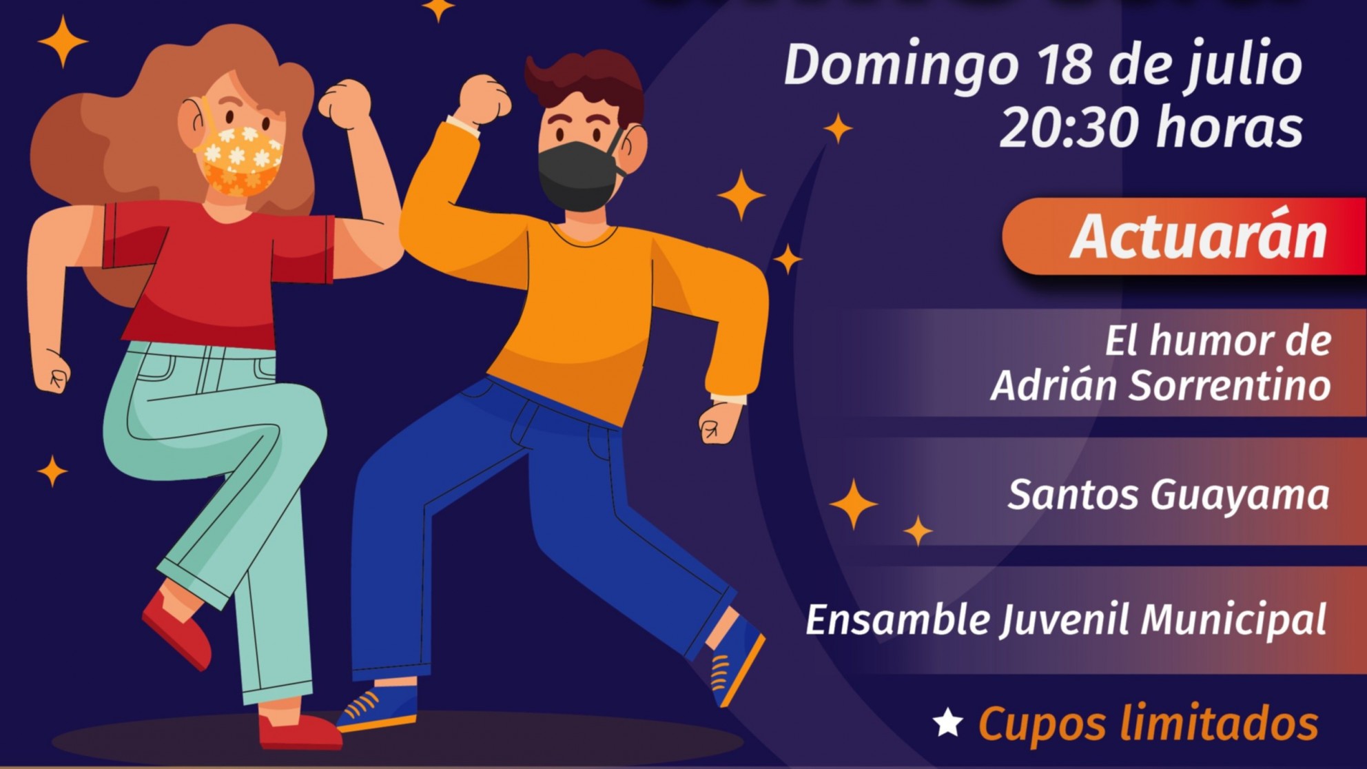 Rivadavia celebra la amistad con un espectáculo de música y humor